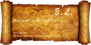 Boczor Lázár névjegykártya